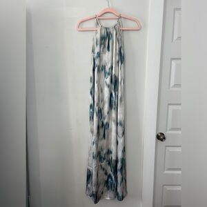 H&M maxi blue watercolor dress XS